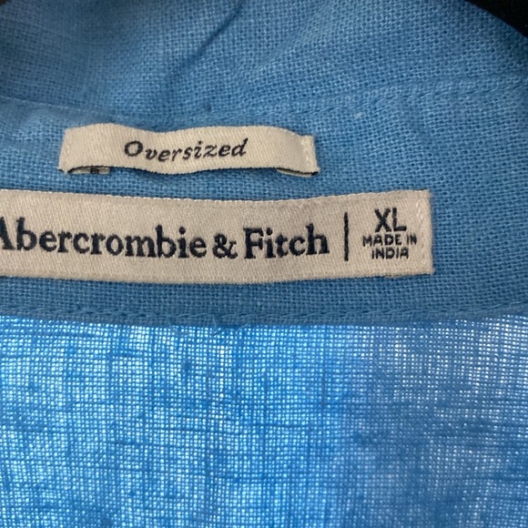 Abercrobie & Fitch Oversized Long Sleeve Linen Cotton Button Up Shirt (I - 9 ) - Picture 4 of 5